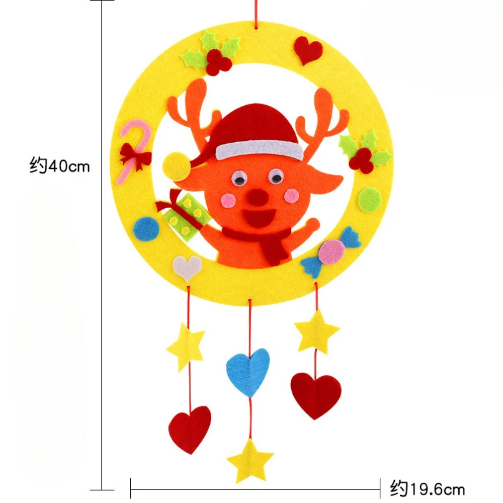 DIY Toys For Kids New DIY Wreath Christmas Garland Decoration Art Crafts Cloth Eva Felts Decor Handmade Christmas Decoration