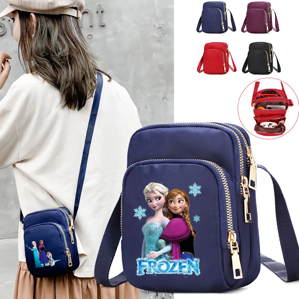 

Женские сумки на плечо «Холодное сердце Анны и Эльзы», кошелек для мобильного телефона, сумка через плечо с плечевым ремнем, женские сумки для девочек, сумка для подростков, подарок