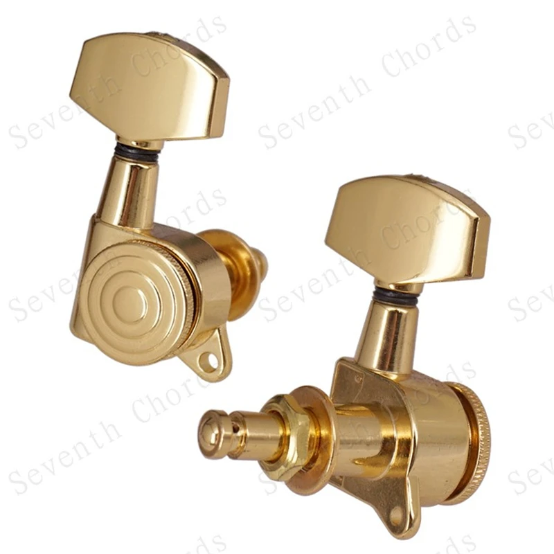 One Set Gold Locked String Guitar Tuning Pegs Keys Tuners Machine Heads For Acoustic Electric Folk Accessories Parts