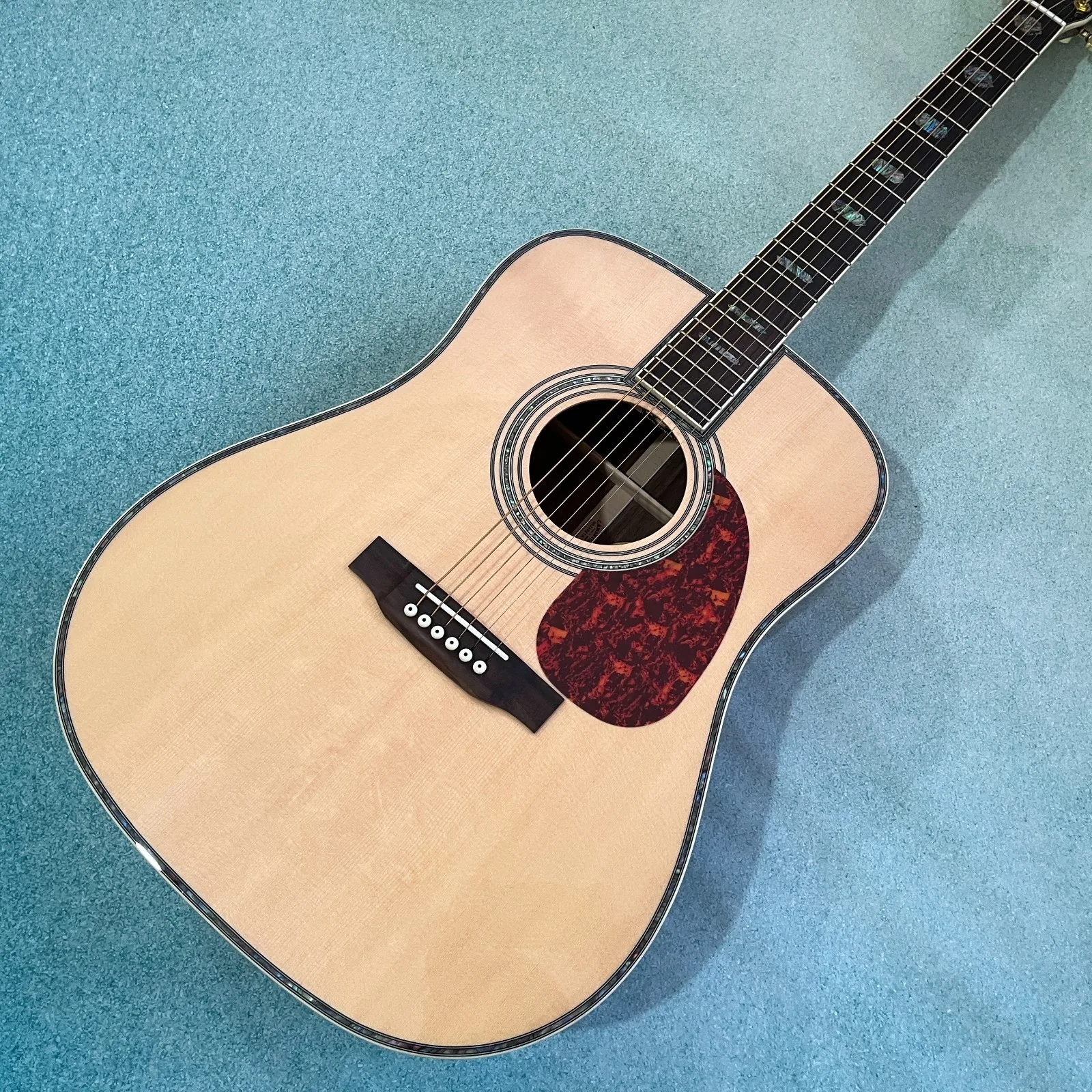 جيتار صوتي D45 مع بيك اب ترصيع أذن البحر الصلبة من خشب التنوب #2