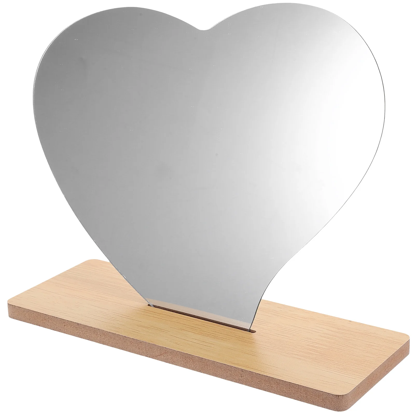 

Heart-Shaped Acrylic Makeup Mirror Irregular Shape Tabletop Stand Clear Bedroom Dorm Vanity Frameless Lightweight Durability
