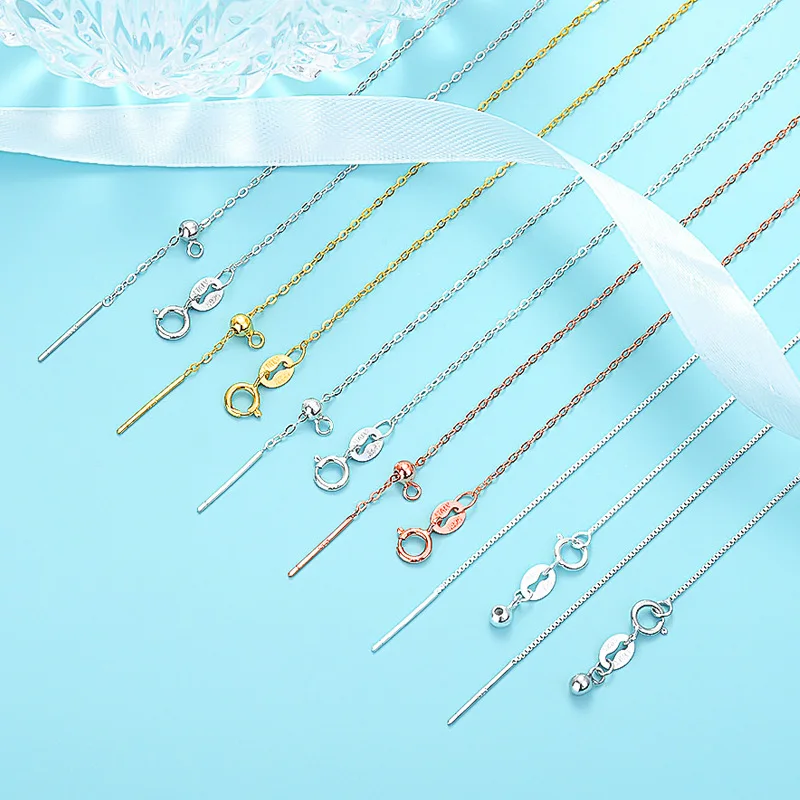 Wholesale Genuine 925 Sterling Silver Piercing Box And O Chain Making DIY Handmade Necklace Accessories