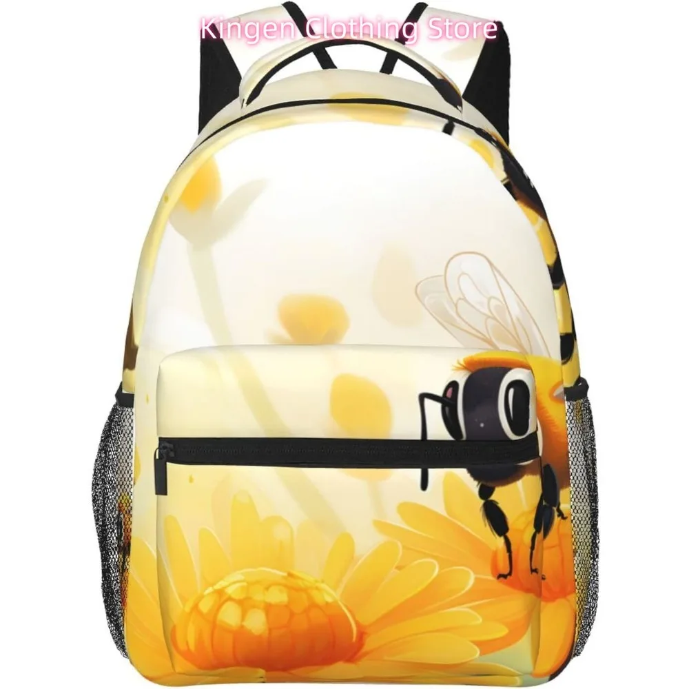 

Сумка для ноутбука обратно в школу Легкий рюкзак для ноутбука Sunflower Bee Легкий многоцелевой дорожный повседневный рюкзак унисекс Colleg