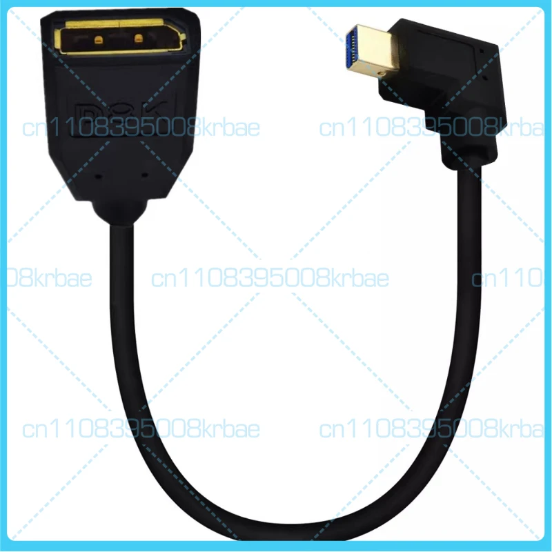 

Кабель Mini DisplayPort (штекер) - DP (гнездо) с золотым покрытием 8K, угловой, для подключения монитора (Mini DP штекер - большой DP гнездо)