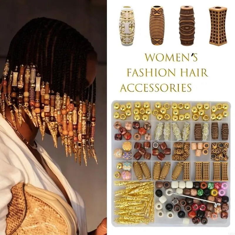 N5KB Dreadlock Dreadlock Hair Hair Beads Loose Coil Hair Jewelry Halloween Braid Clip Rings Hair Clip Rings Rings