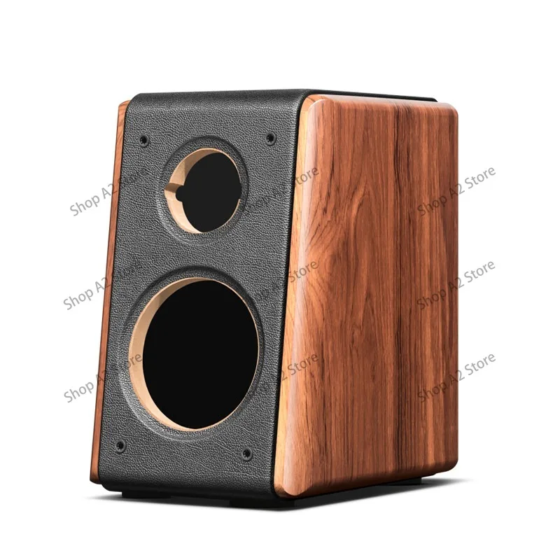 Empty 6.5 Inch Bookshelf Speaker Box with Two-Way Design, HiFi Audio Wooden Cabinet Shell for DIY Speaker Projects