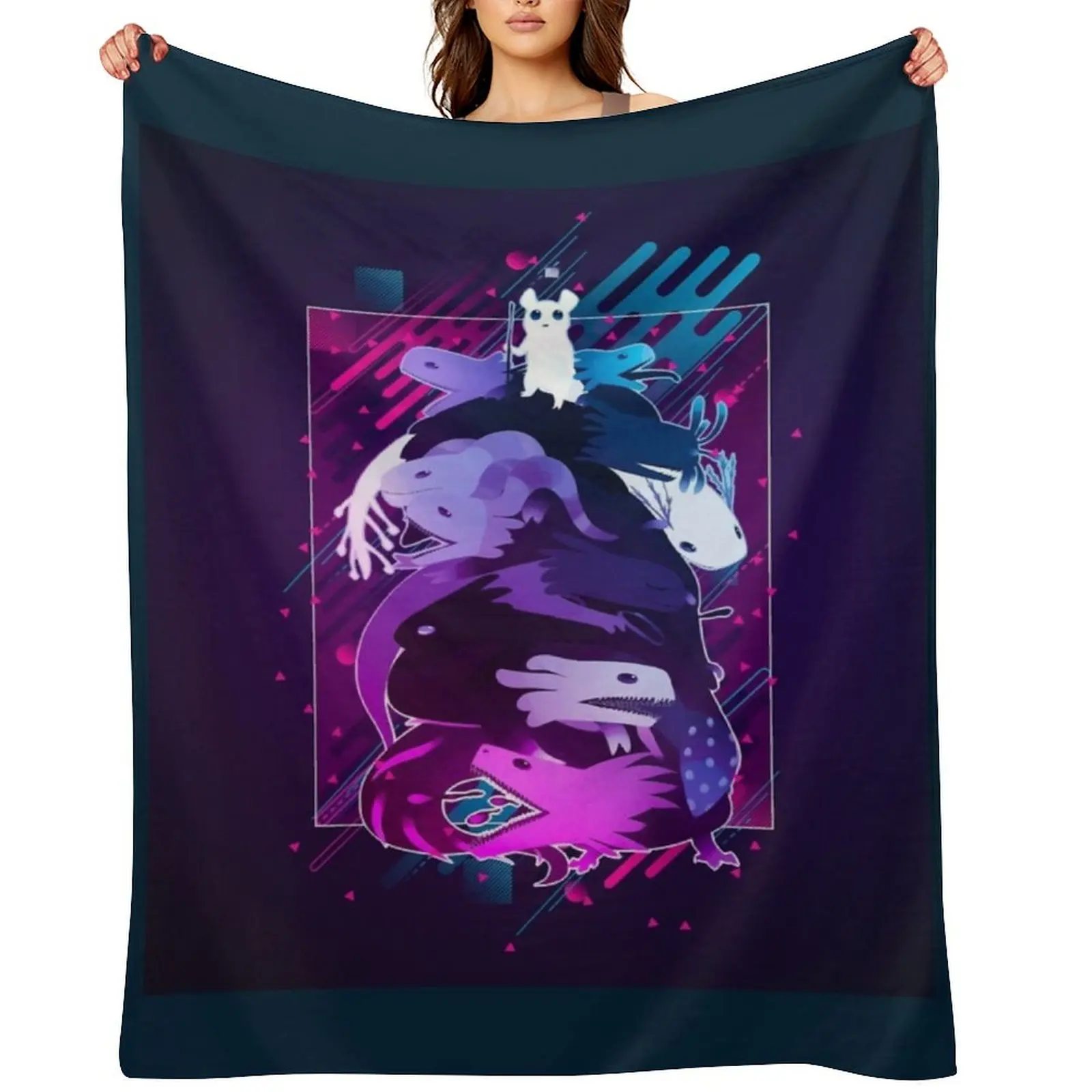 

Rain World Modern Graphic Throw Blanket Flannel Fabric wednesday Plaid Hairys Blankets