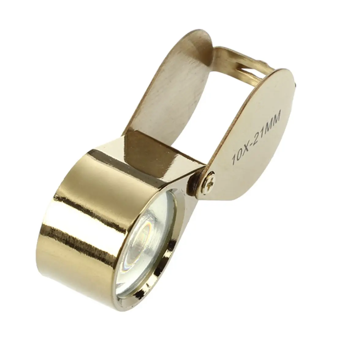 10x Magnifying Magnifier Glass Jewellers Eye Foldable Jewelry Loop Loupe(Golden)
