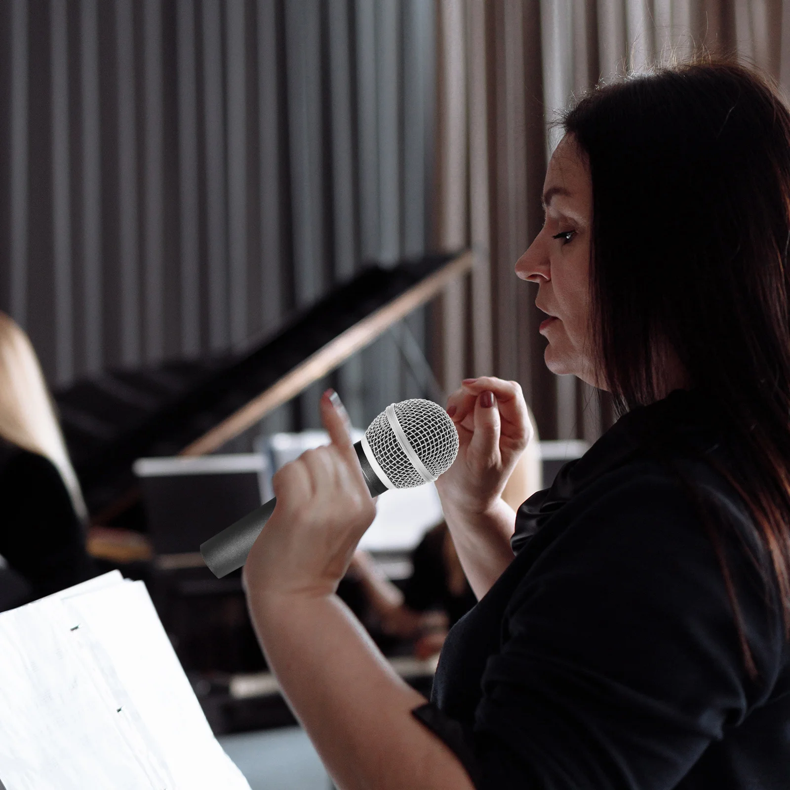 

4Pcs Microphone Replacement Grille Heads Easy Replace Metal Mesh Ball Head Foam Filter Wireless Mic Accessories Clear Sound