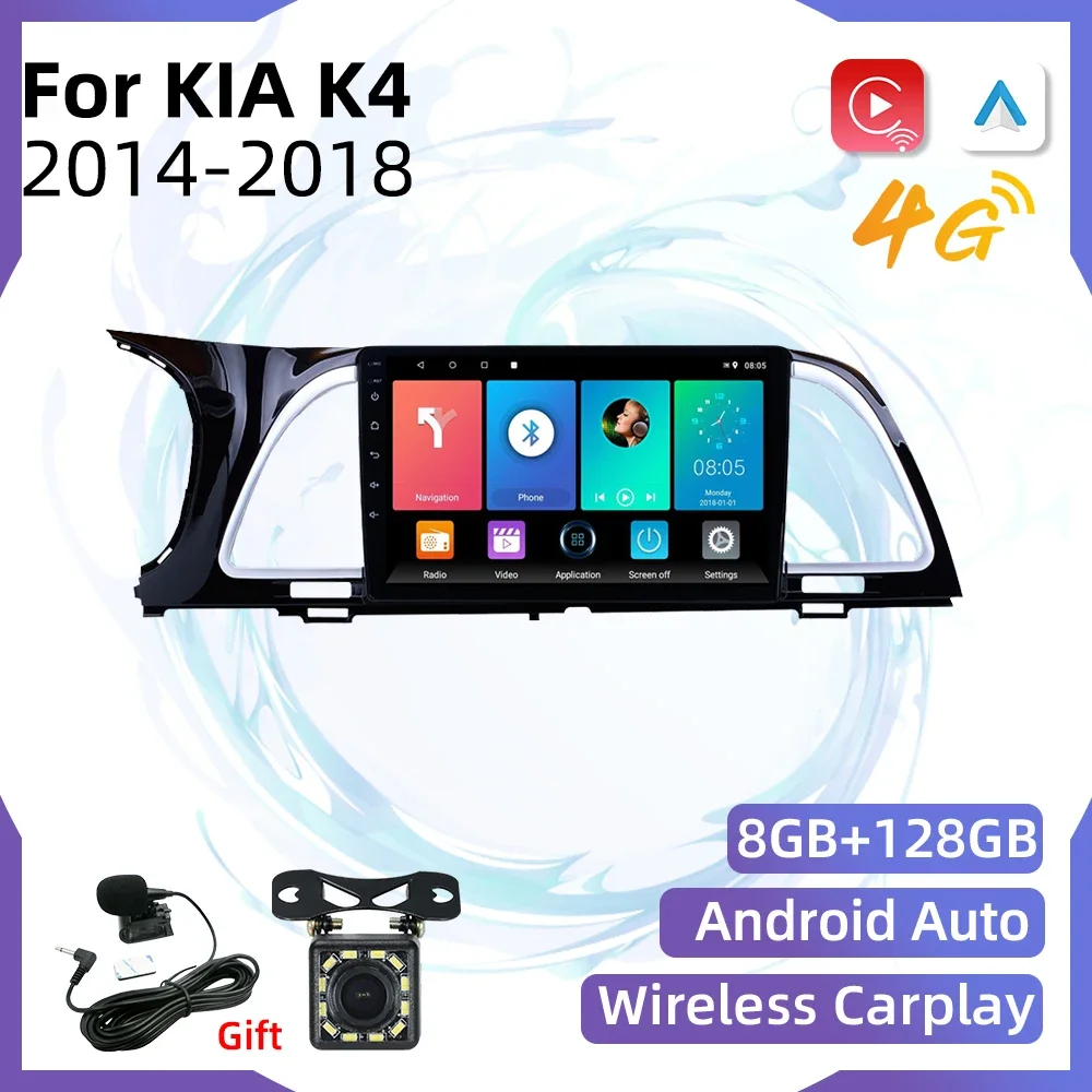 

2 Din Android For KIA K4 2014-2018 Car Radio Multimedia GPS Navigation Player Video 4G Wifi Autoradio Head Unit WIth Frame