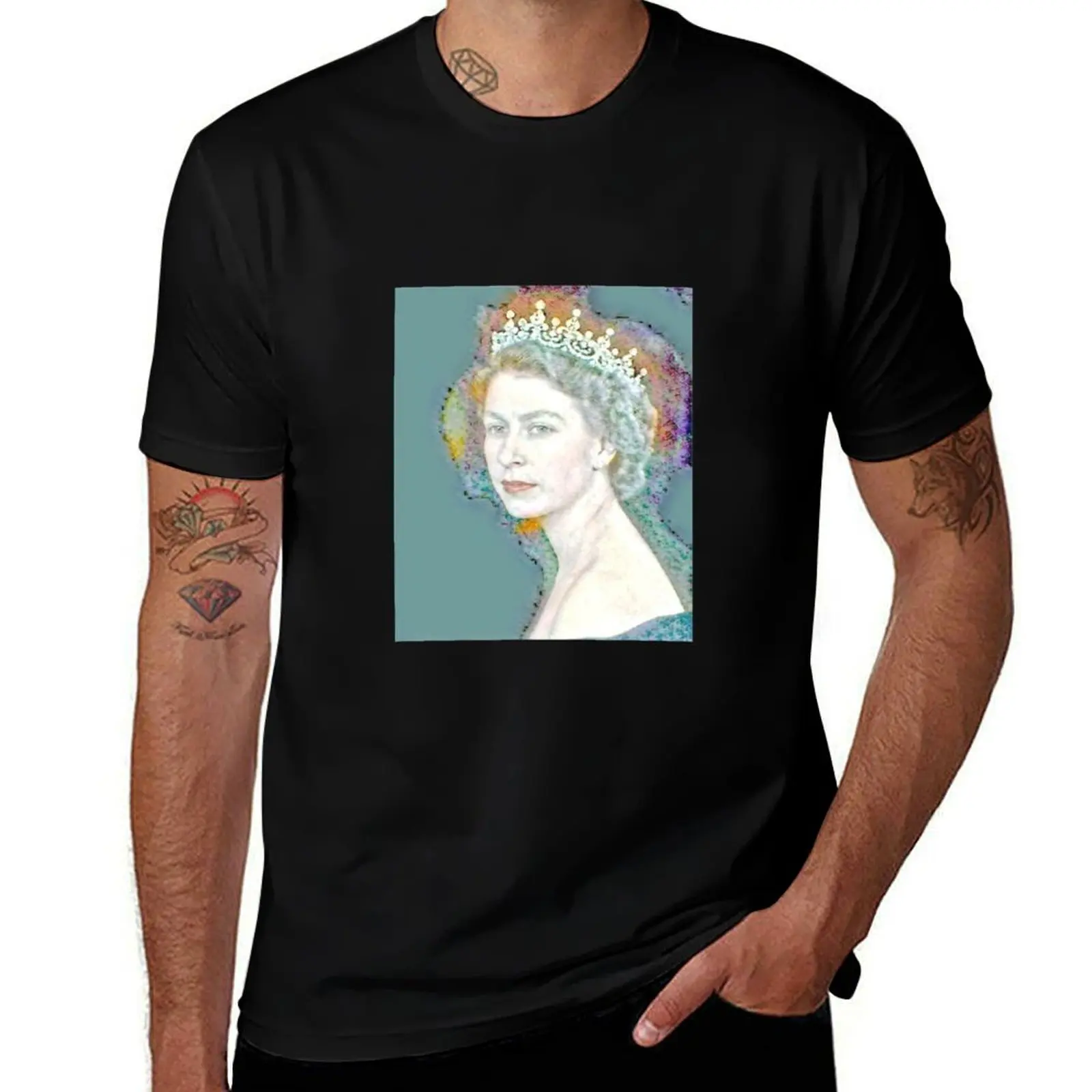 Elizabeth II The Queen Portrait #2 T-Shirt luxury t-shirt aesthetic clothes big and tall t shirts for men