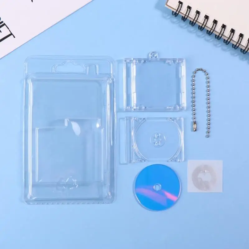 Y1UB Acrylic Disc Case Keychain Disc Album Keychain Music Album Keychain Blank Disc Case Pendant for Keychain Decorations