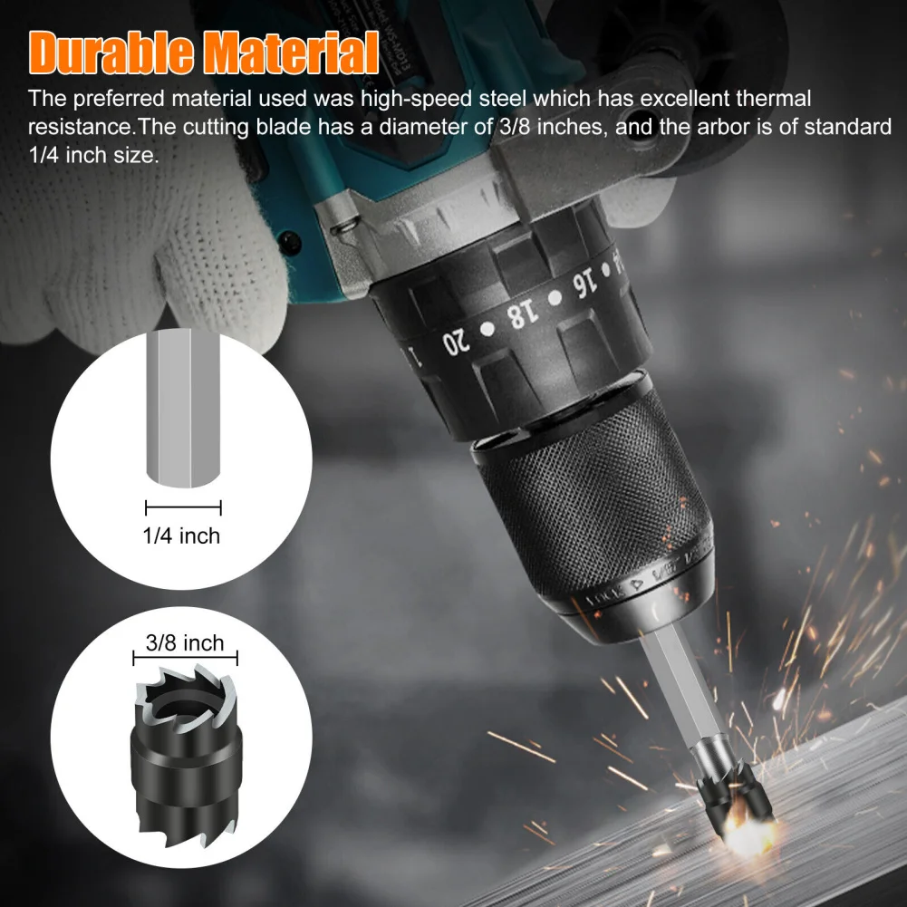 14pcs 3/8\'\' Spot Weld Drill Bits With Pin 1/4in Shank Spot Welding Equipment Power Tool Accessories