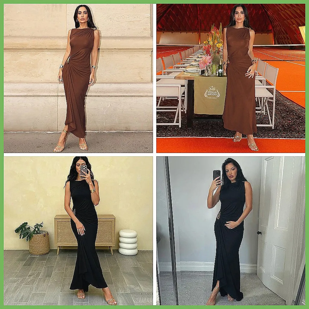 

Sexy Sleeveless Bodycon Dress for Women, Elegant Solid Color Club Party & Night Out Gown