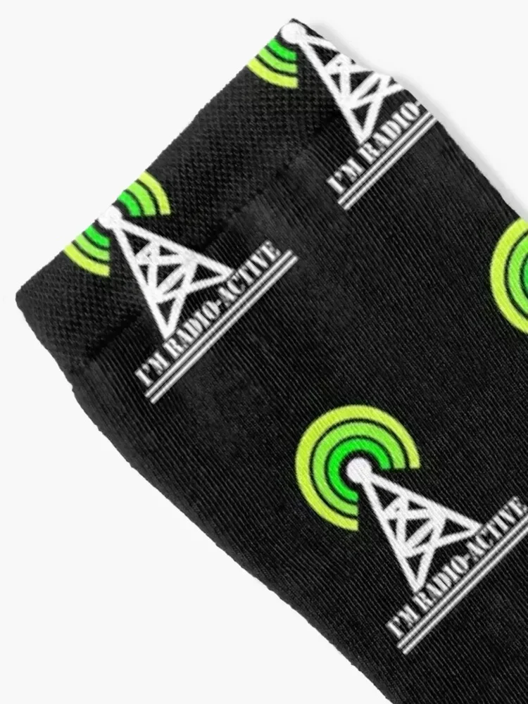 I'm Radio Active With Tower Antenna funny awesome gift for ham radio lovers frequency operator workers digital radios fans Socks