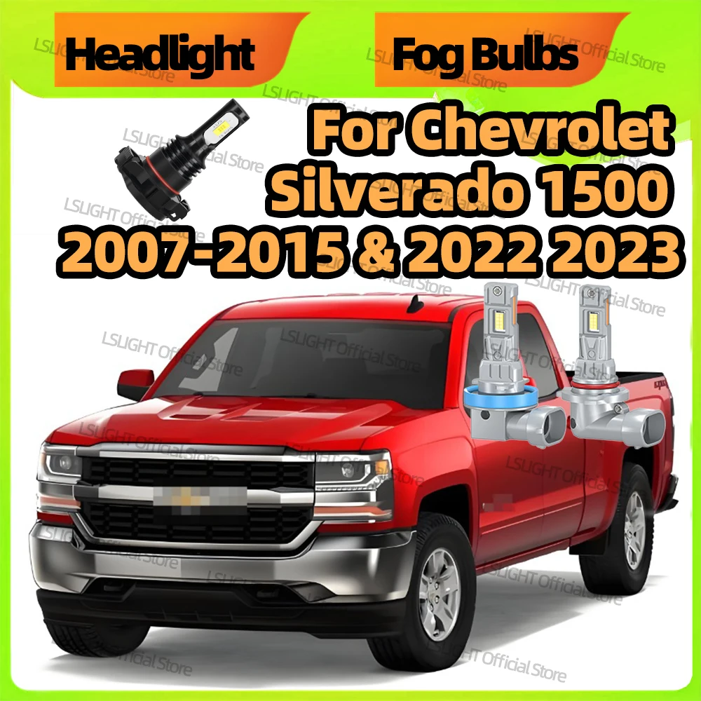 2/6x LED 6000K Fog Lamps Headlights For Chevrolet Silverado 1500 2007 2008 2009 2010-2015 & 2022 2023 High Low Beam Bulb 28000LM