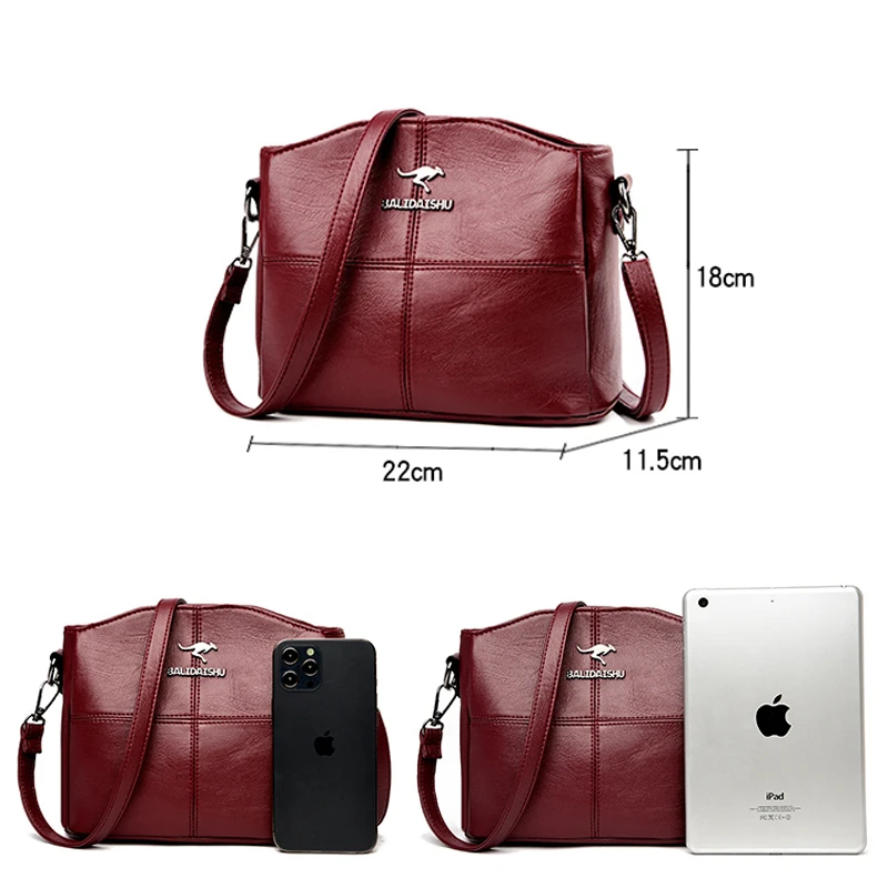 New High Quality Soft Leather Purse Fashion Women Shoulder Messenger Bag Trend 2024 Designer Brand Bag Luxury Ladies Handbag Sac