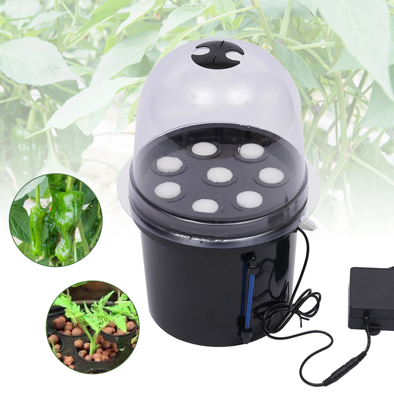 Hydroponic Grower, 8-hole 5L High Yield Soilless Grower System, Aeroponic Propagation Kit