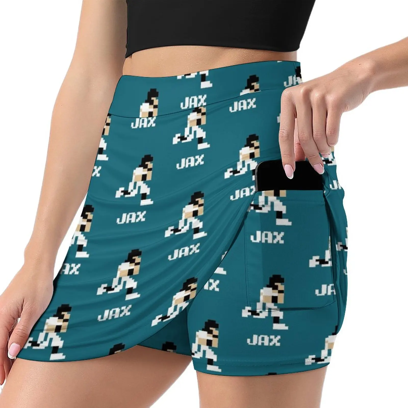 8 bit Jax Football 1 Mini Skirt Skirt satin School skirt