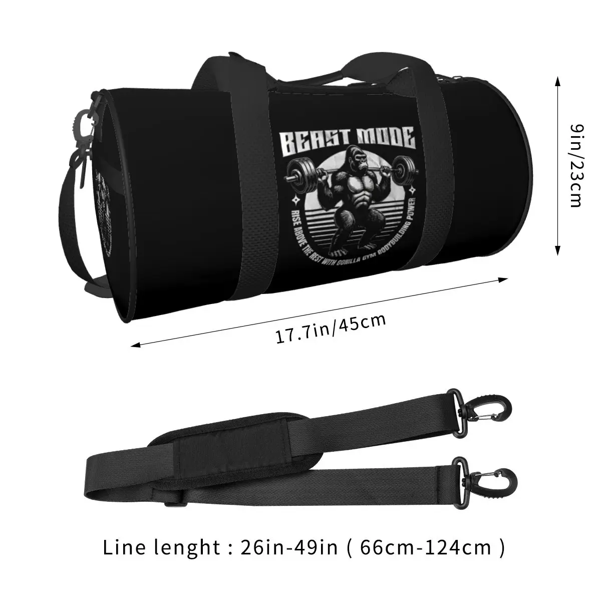 Gorilla Bodybuilding Martial Art Gym Bag Training Sports Bags Couple Custom Gym Accessories Novelty Fitness Bag Weekend Handbags