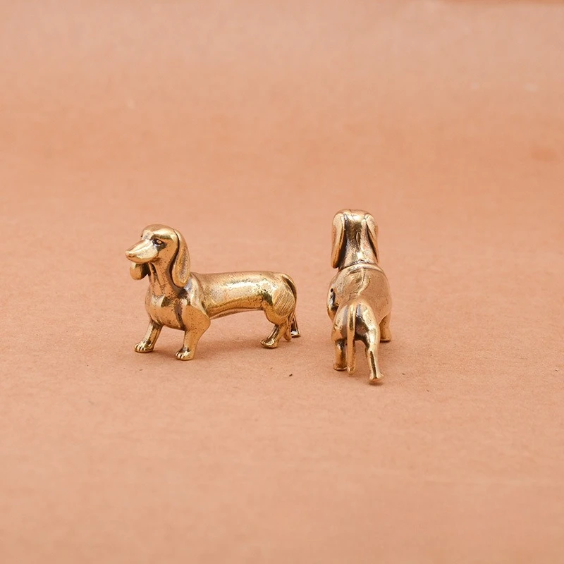 Treue Messing-Dackel-Figur, langer Körper, kurzer Bein, Hund, Metallstatue, Miniatur-Tischdekoration für Heimdekoration, Kunsthandwerk, Geschenk – Detail 5