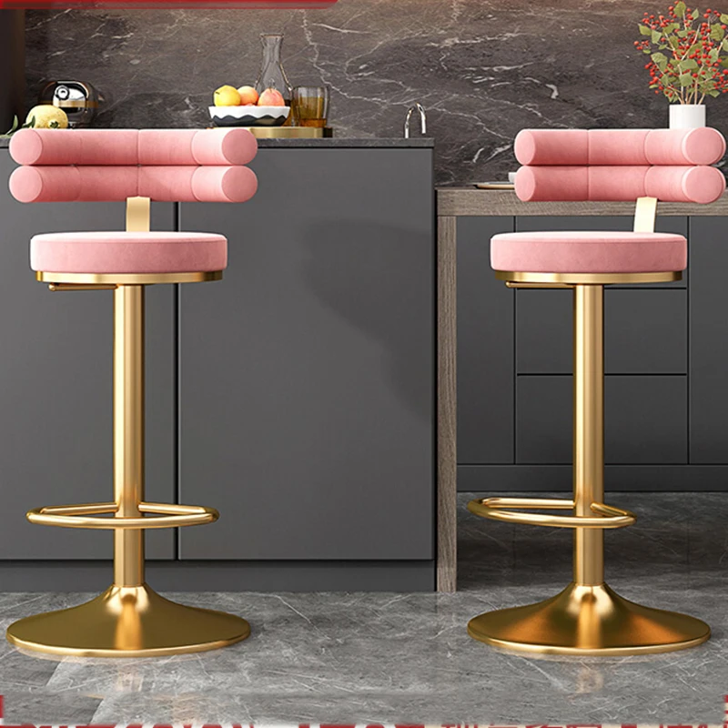 

Bar Chair Rotate Lifting Creativity Home Minimalistic Bar Stool High Metal Cadeira Checkout Counter Front Desk Safety Furniture