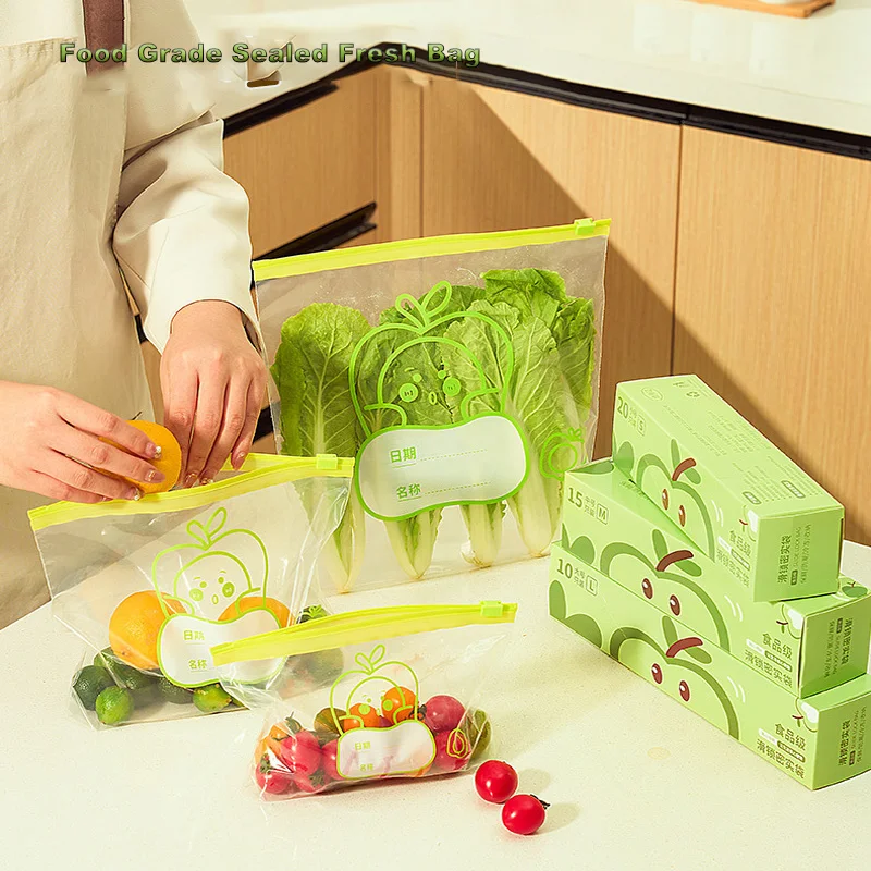 

Sealed Fresh Bag 20pcs Reusable Food Storage Bags Food Air Ziplock Freezer Bags for Kitchen Self-sealing Bag Food Bag Dispensing