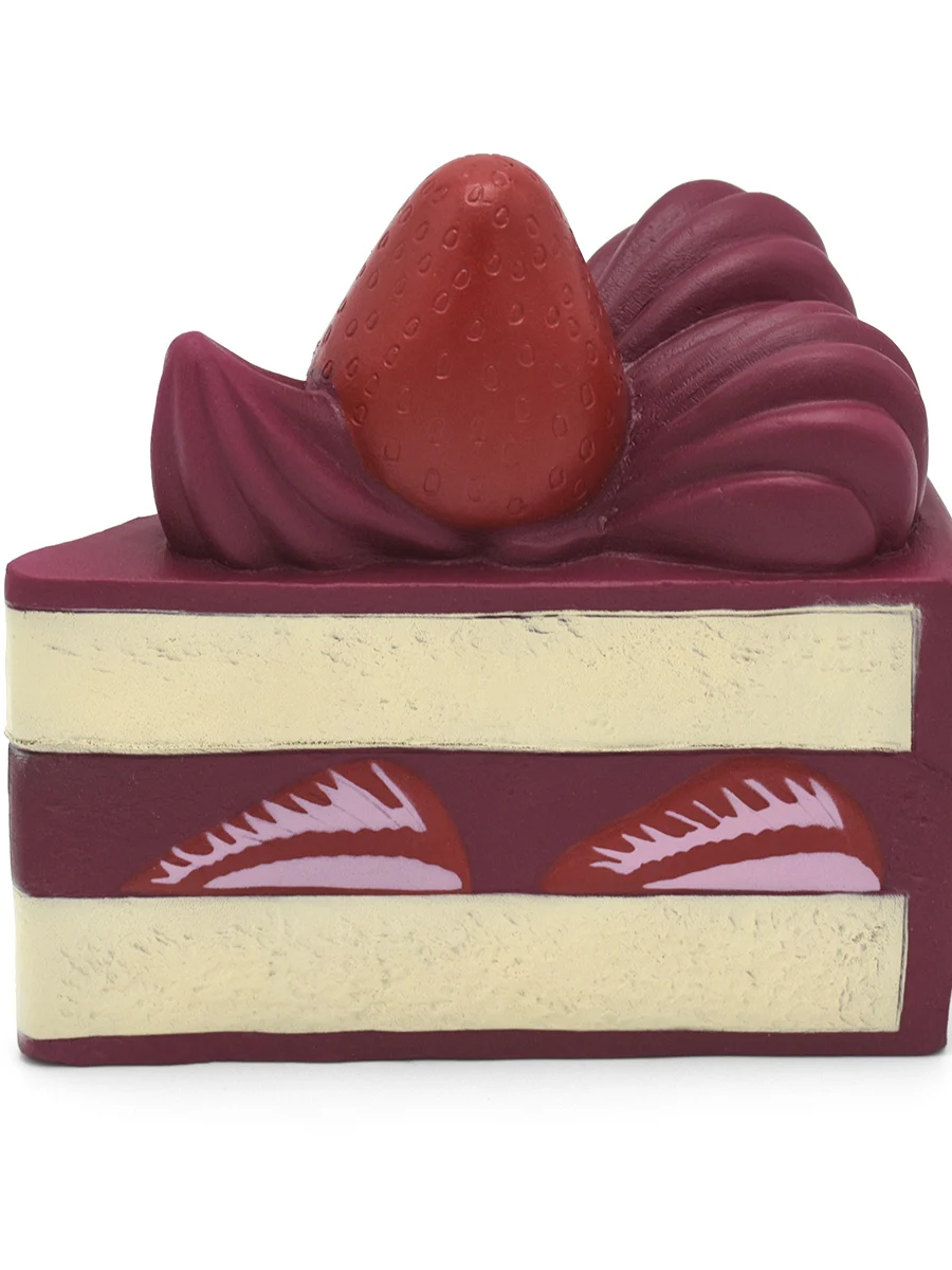 Juguete de simulación de pastel triangular Kiibru con sabor a uva y fresa, de rebote lento, para aliviar el estrés, regalo cr...