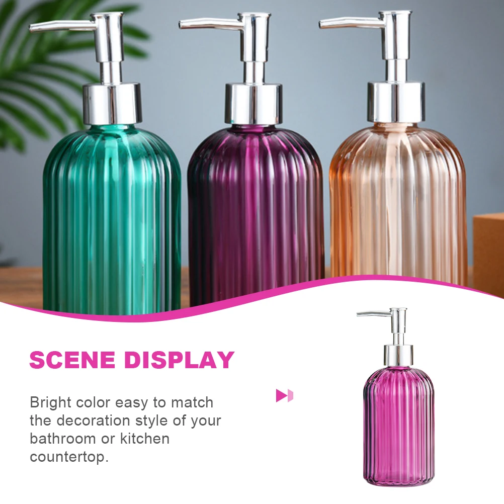 

400ml Pump Glass Bottle Modern Soap Dispenser Plastic Strong Colorful Kitchen Bathroom Shampoo Lotion Aromatherapy