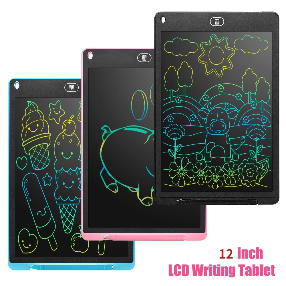 12 Inches Childrens Color LCD Screen Electronic Drawing Board Writing Boardhandwriting Board Drawing Tools Childrens Toys Gifts