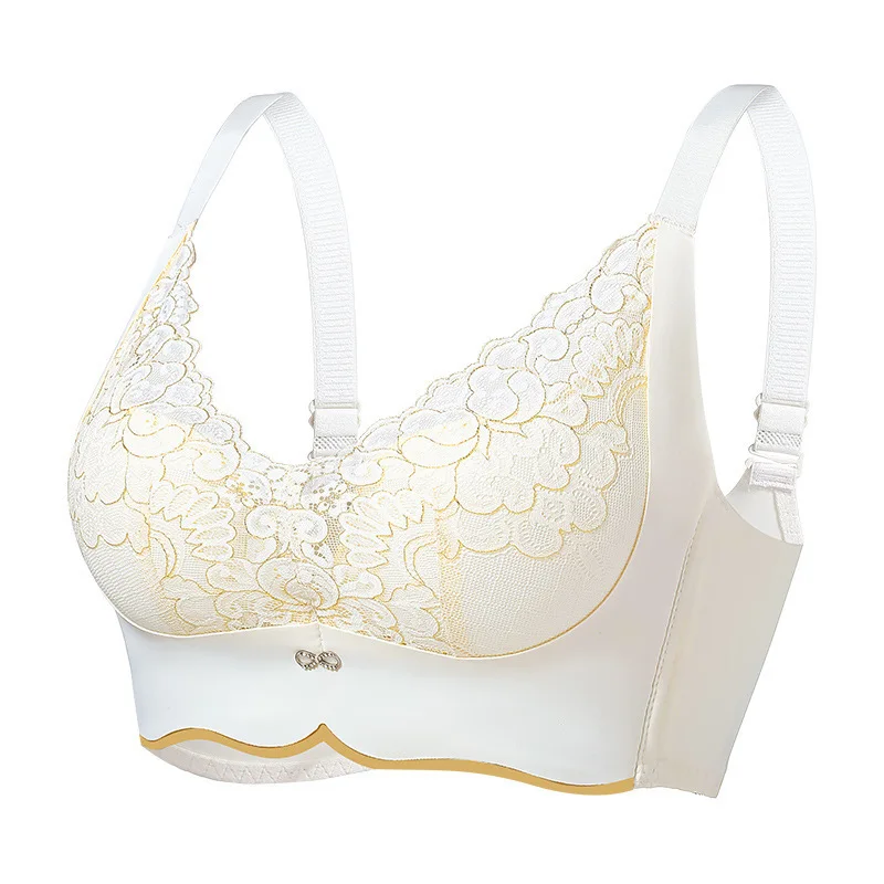 Breast Holding Adjustable Women's Underwear Push up Wireless Spaghetti-Strap Vest Sexy Lace Bra image 5