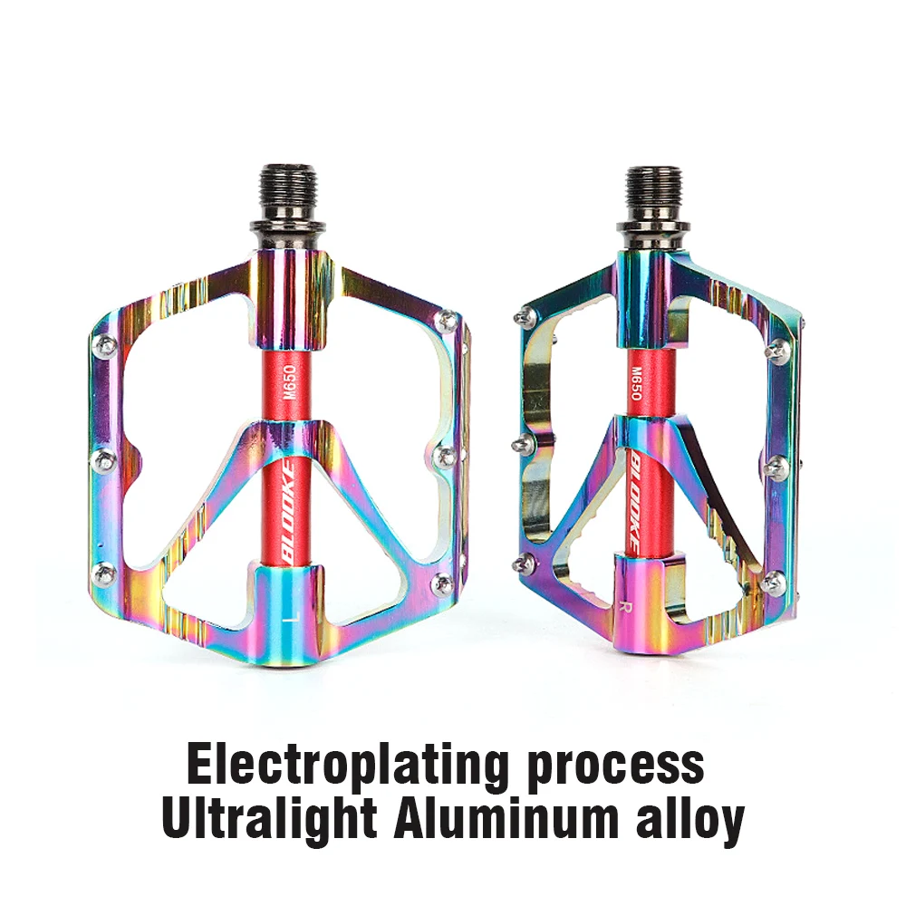 BLOOKE-ultralekki pedał rowerowy, stop aluminium, 3 Peilin platerowany, kolorowy, rower wyścigowy M650, duże łożysko bieżnika