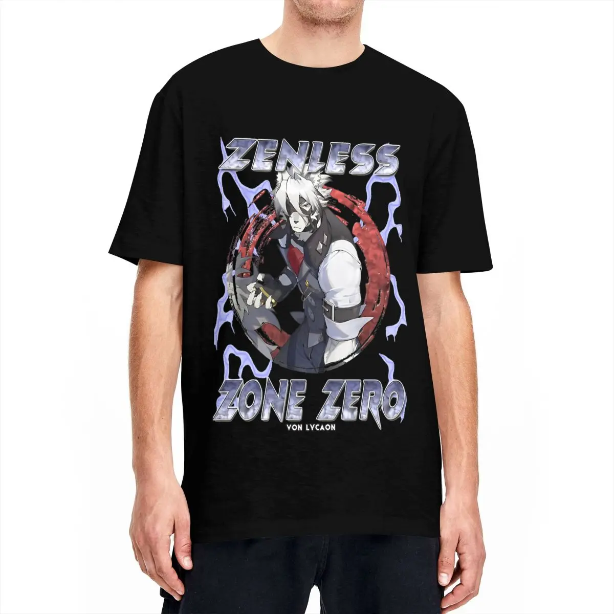 Zenless Zone Zero Von Lycaon T Shirts Men Women's 100% Cotton Leisure T-Shirt Crew Neck Short Sleeve Clothing New Arrival