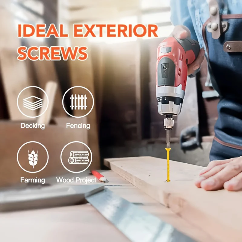 500 Pieces, # 8 # 10 Wood Screws, Deck Screws
