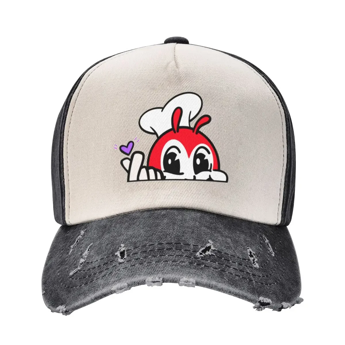 JOLLIBEE PEEKING FINGER HEART FILIPINO STICKER Baseball Cap Snap Back Hat Sports Cap derby hat For Girls Men's