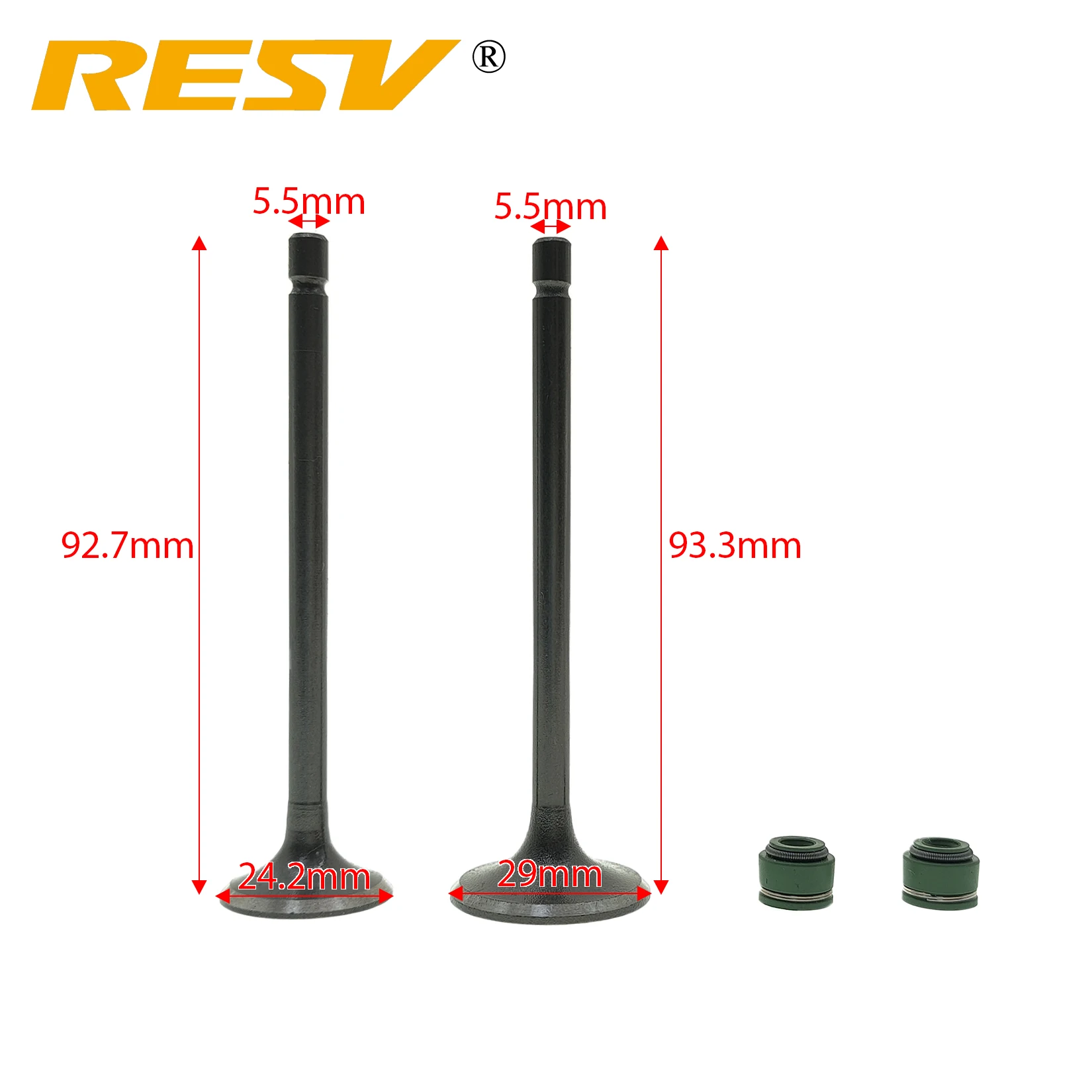 RESV for Vento Tornado 250 Crossmax 250 Pro Workman 250 Urban 3.0 Storm 250 Valve Intake Exhaust Stem Valve Guide Oil Seal