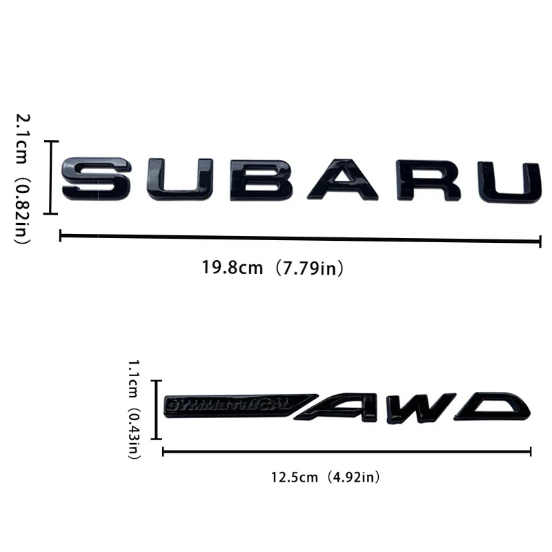 Car Rear Trunk Metal Emblem Stickers Auto Body Badge for Subaru BRZ SYMMETRICAL AWD Logo Tribeca XV STI Forester Impreza