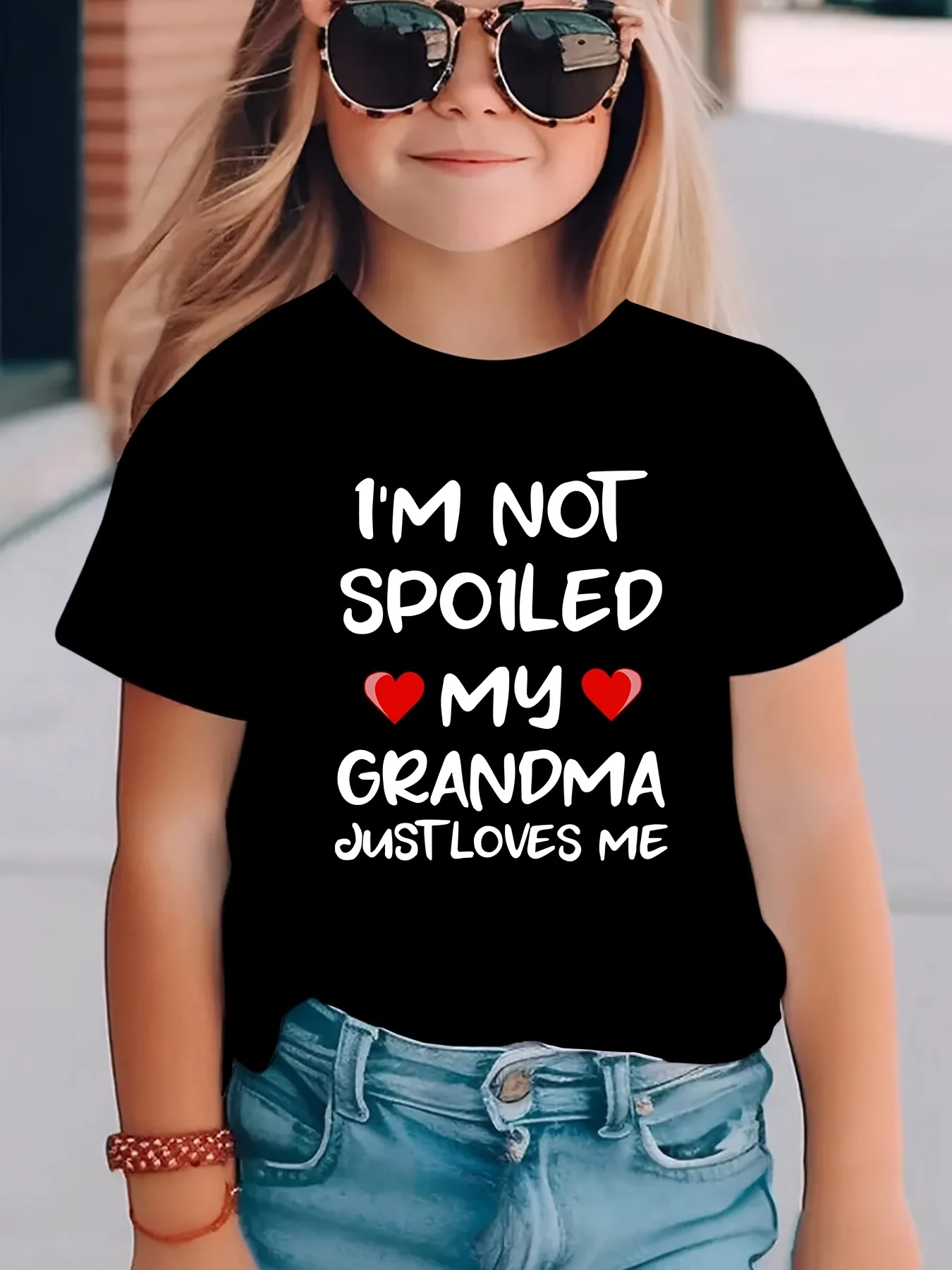 2026 New Family Grandma Heart Matching Cotton Tee Parent Boy Girl Summer Crew Neck Short Sleeve Top for Grandfamily Fans
