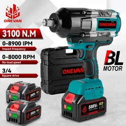 ONEVAN Brushless Electric Impact Wrench, Chave De Fenda Sem Fio, Ferramentas Elétricas para Bateria Makita 18V, 3100N.M Torque