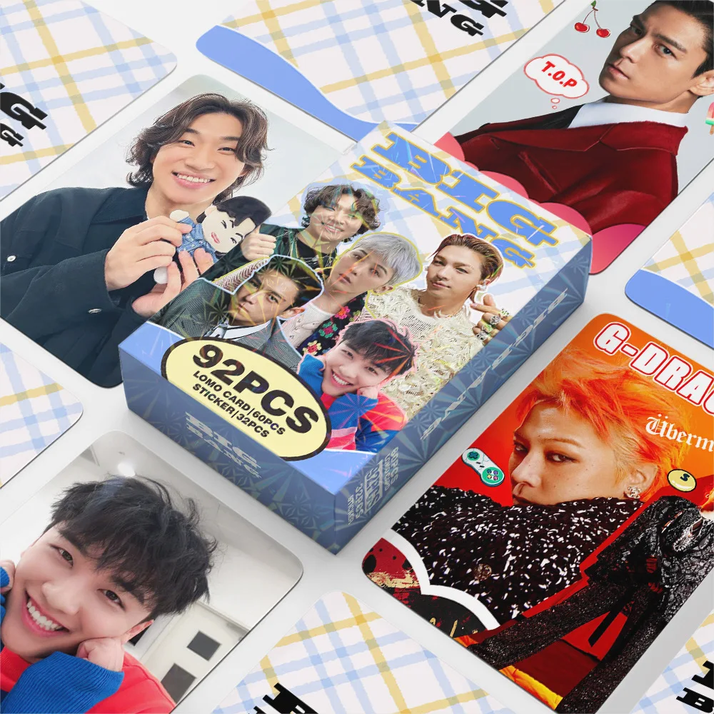 

92pcs/set Kpop BIGBANG Group Greeting Card Account Sticker Self Printed Double-sided LOMO Card Gift Card Collection Photo Cards