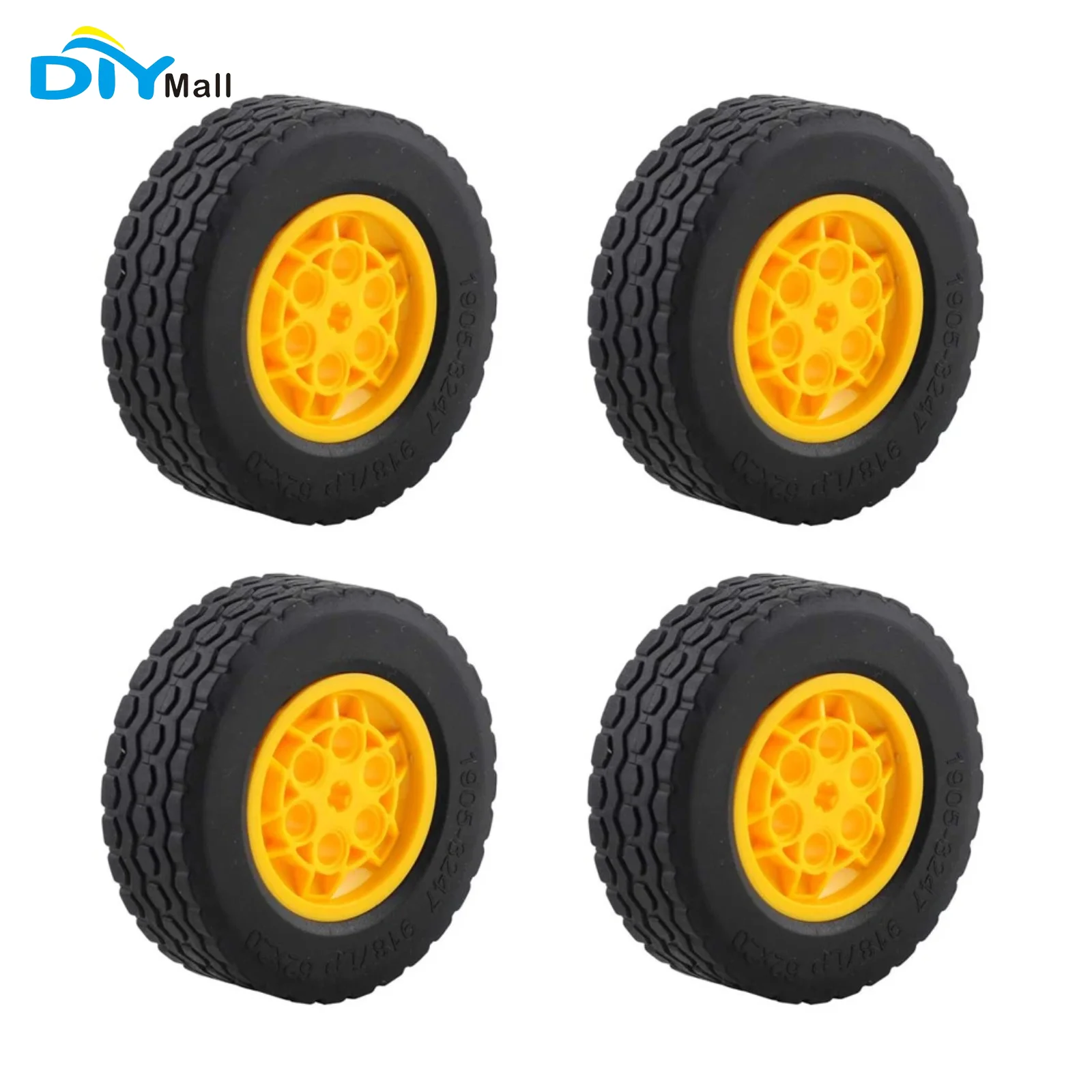 MOC Parts Power Function Car Chassis Tires Wheels 60x20mm Compatible Legoeds Bricks (Pack of 4)