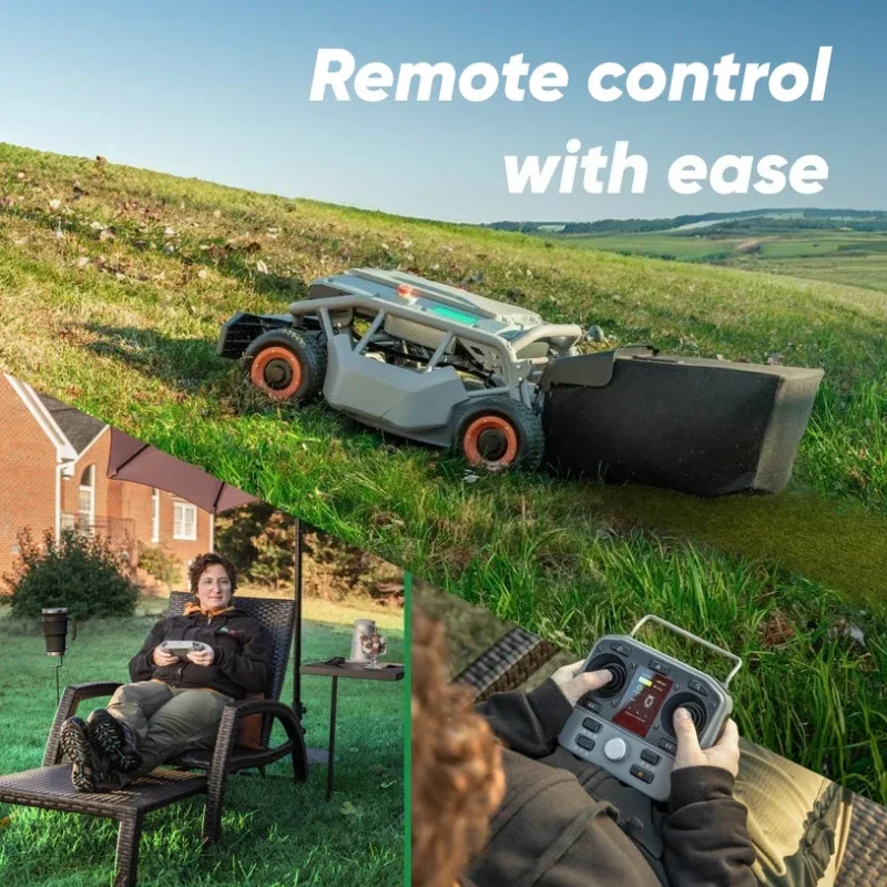 Customized Remote Control Lawn Mower 4WD 75% 37°Slope(Wide Wheels Edition) Cutter for Steep Slopes Smart Remote Mower