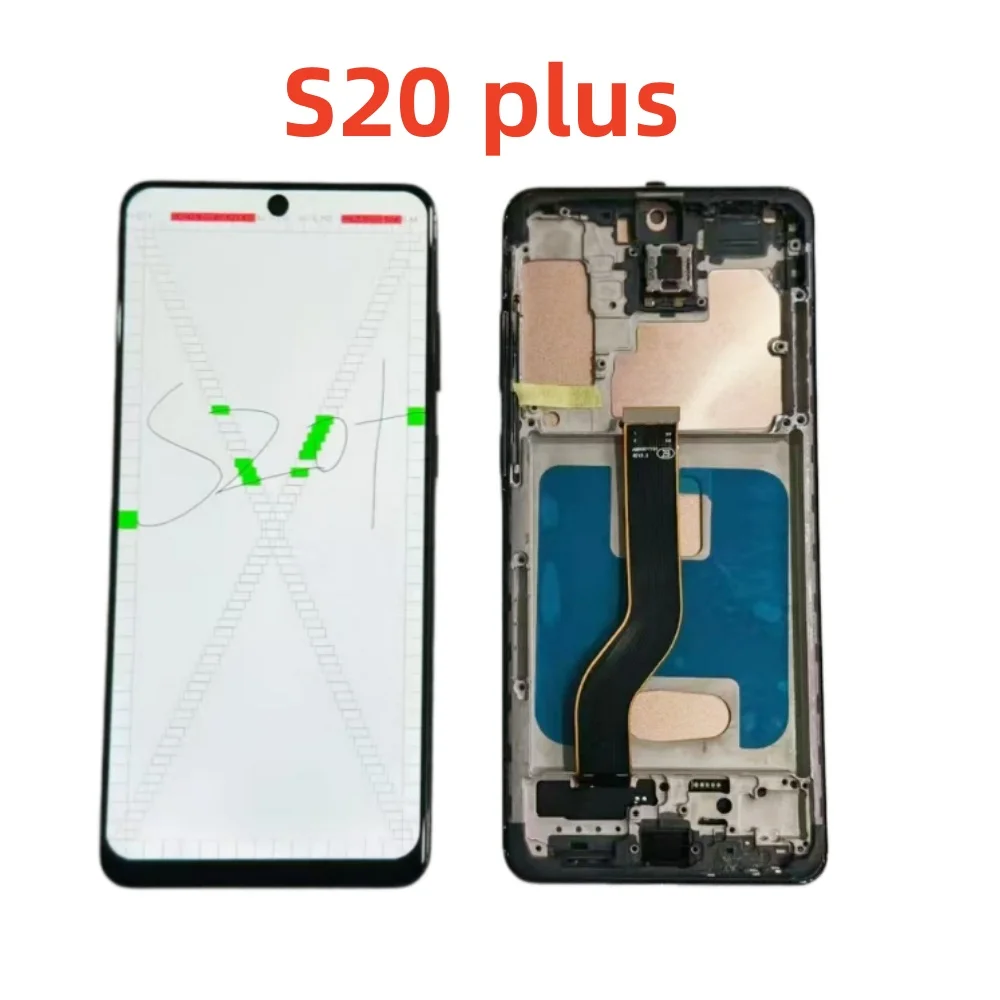 Test LCD For Samsung Galaxy S20+ S20 Plus 4G 5G LCD Display Touch Screen With Frame Digitizer Assembly G985 G986 Parts