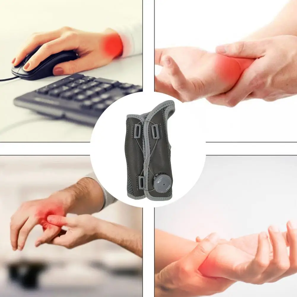 Men Women Carpal Tunnel Adjustable Wrist Brace for Carpal Tunnel Faux Leather Hand Support Splint Pain Relief for Men