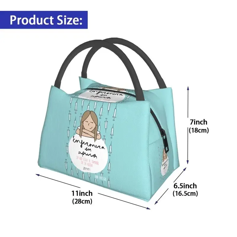 Enfermera En Apuros Doctor Nurse Health Insulated Lunch Bag for Women Portable Cooler Thermal Lunch Tote Work Picnic