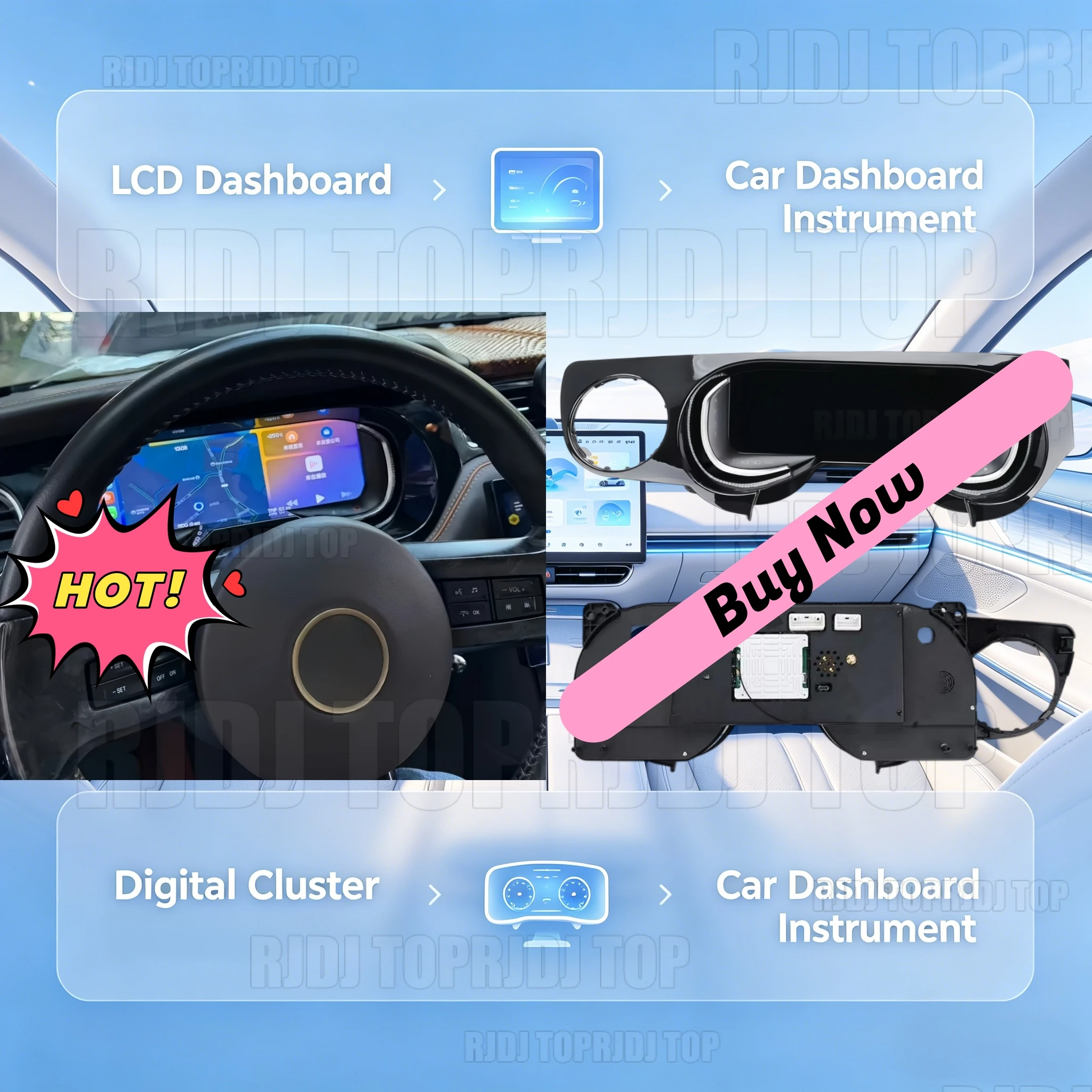 For Ford Mustang Shelby GT500 2009~2014 Speed Meter Car LCD Cluster Instrument Panel Multimedia Player Dashboard Modification