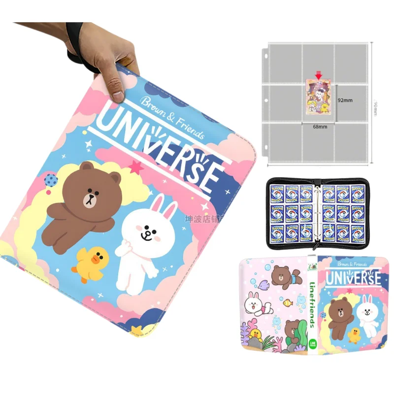 

2026 Linefriends Brown Cony: Альбом для карточек и фотографий большой емкости, держатель для карт, коллекционный бейдж, аниме-игрушка, подарок для детей