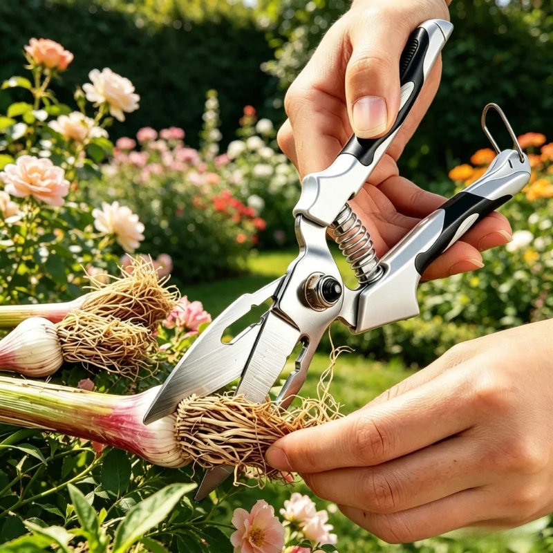 Tijeras para asestar ajo, tijeras de jardinería, podadora manual para plantas, podadora profesional afilada para jardín