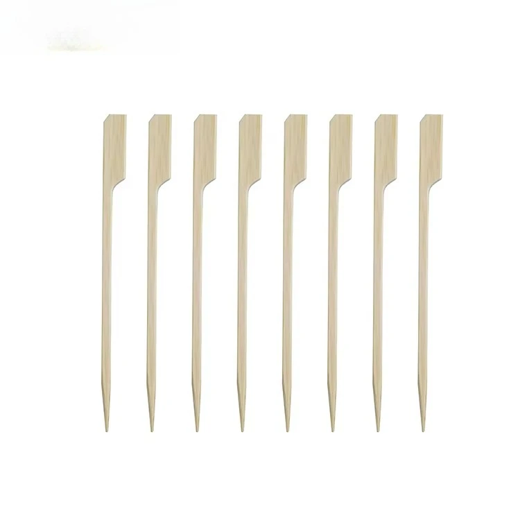 Hot Sale Compostable Teppo Skewers BBQ Sticks Bamboo Flat Shape BBQ & Grill Tools for Fruit for Restaurants Camping