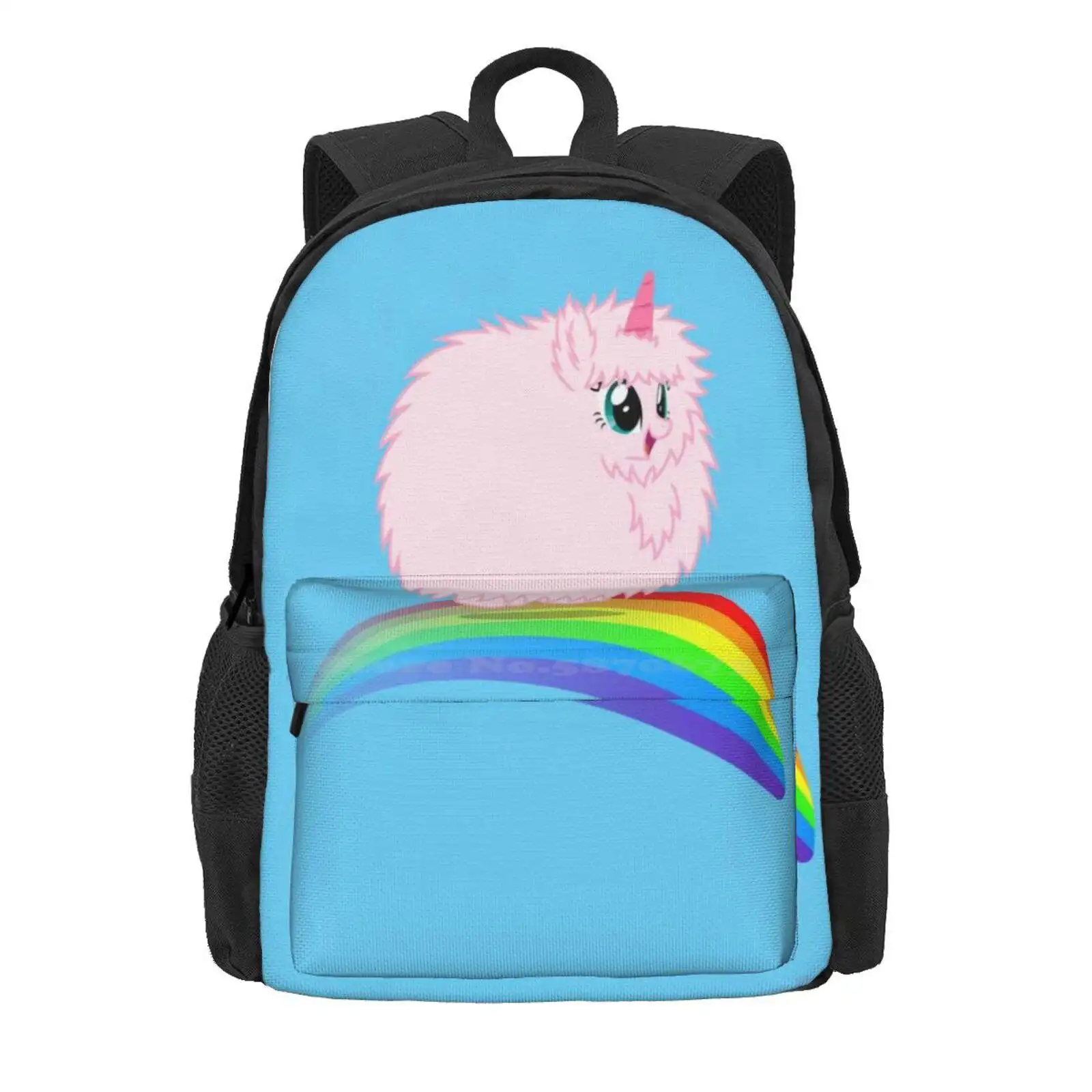 Pfudor Hot Sale Schoolbag Backpack Fashion Bags Fluffle Puff Mlp Fim Pink Fluffy Unicorn Dancing On Rainbow